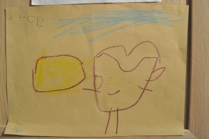 Day 28: Coming home from a long day at Harley Street to find this picture drawn by Lola (it's a picture of herself and the sun "because I like the sun Mummy" - just in case you were wondering!)