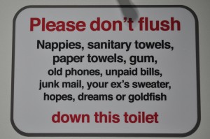 Day 21:  A sign on the back of a toilet door in Stafford train station.  Made me giggle at 6am on a cold Wednesday morning as I headed to London for a busy day of clients!