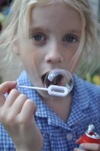 Day 119:  After-school fun with bubbles