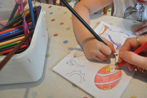 Day 125:  Early morning colouring with my littlest girl