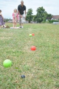 Day 146:  Playing games on Milford Common - bowls, football and sticky tennis #happyfamilysummer #summerbucketlistchallenge