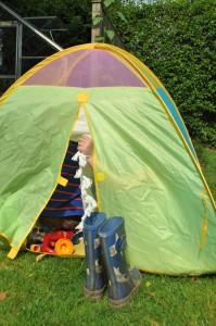 Day 155:  Spending time with my friend and her children, who had a brilliant time playing in a tent in the garden while we caught up on each other's news. No photo of us unfortunately - we were too busy chatting!