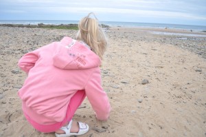 Day 172:  Hunting for shells on Crooklets Beach