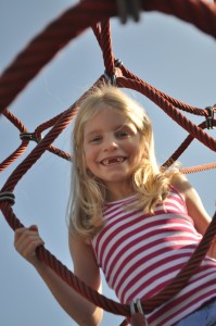 Day 181:  Last day of freedom before going back to school =  a trip to the park in the sunshine and my girl being brave and determined enough to climb all the way to the top of the climbing tower