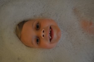 Day 230:  Bubbly bath-time fun
