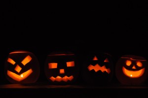 Day 240:  Carving pumpkins with a witch, a cat and a pirate!  