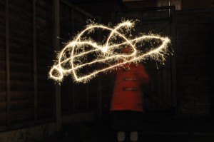Day 246:  We weren't able to make it to a fireworks display this year, so we had a bit of fun in the back garden with some sparklers instead