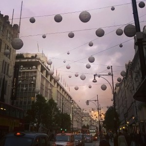 Day 245:  Had a sneaky wander down Oxford Street in between clients today and the Christmas lights are up!