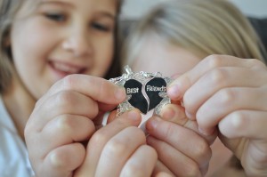 Day 277:  My eldest daughter's 8th birthday.  Her best friend came round and gave her a necklace that said 'Best Friends' - one half for her and one half for my daughter.  Ella was just so happy with this little gift, and so grateful for everything we did on the day to celebrate.  My heart nearly exploded with love.