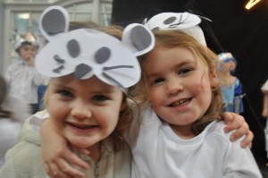 Day 279:  Nativity Play #2.  Lola was a Mouse, along with one of her best school friends Gwen