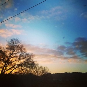 Day 364:  Watching this beautiful sunrise on my train journey to London