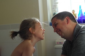 Day 417:  Capturing moments of the relationship between my husband and our daughters