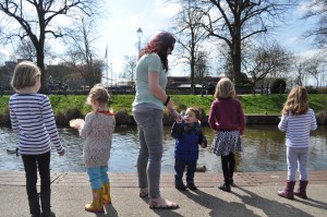 Day 397:  The girls and I meeting up with my friend and her two lovely children to feed the ducks and play in the park in the sunshine 