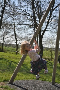 Day 409:  The girls and I discovered and explored a new park today.  The zip-wire was the definite favourite!
