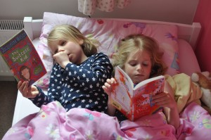 Day 444:  A Saturday morning trip to the library = a Saturday afternoon spent snuggled up in bed together reading books :)
