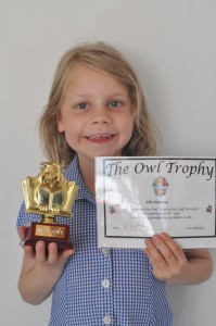 Day 499:  The last day of term!  It is officially the summer holidays!  Ella brought home the Wise Owl trophy for 'exceptional effort and consistently producing excellent work'