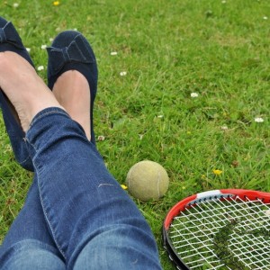 Day 503:  A whole-family kickabout and tennis 'match' at Wildwood Park