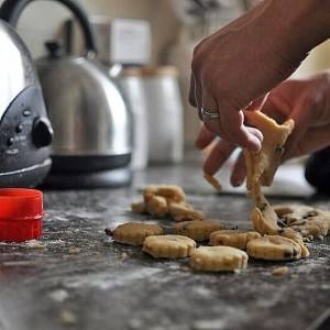 Day 505:  Baking mini-scones.  He loves baking and I love catching sight of his wedding ring in unexpected moments