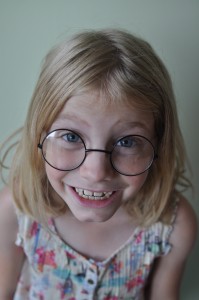 Day 530:  This one spent her pocket money on some 'Harry Potter' glasses in the shop yesterday and hasn't taken them off since!