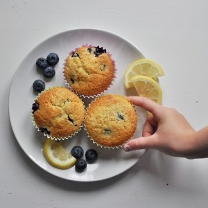 Day 534: Today we tried out a new recipe - lemon and blueberry muffins!